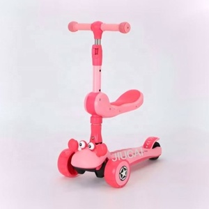 Trottinette pour enfants moderne en plastique pliable et réglable en hauteur, âges 3-12, <span class=keywords><strong>carrosserie</strong></span> graffiti, plateau en PU extra large antidérapant, éclairage - Product Image 5