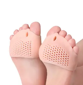 Five-Hole Feminino Silicone Favo de mel almofada para antepé polegar Valgus Ortose bico dividido punho grande osso do pé sola de sapato sobreposição