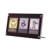 Cadre d'affichage debout en acrylique de qualité supérieure personnalisé pour 3 PS-A à fentes Carte à gradation PS Vitrine de paquet de cartes en acrylique