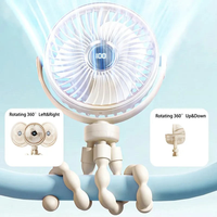 Ventilateur portable mini pour poussette, batterie 2000 mAh, rechargeable par USB, petit cadeau, ventilateur électrique à pince pieuvre, offre spéciale