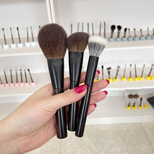 Ensemble de pinceaux de maquillage cosmétiques à manche en bois de santal et poils de chèvre, marque privée, 8 pièces - Product Image 2