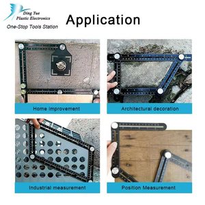Tile Hole <strong>Ruler</strong> Metal Drill Guide Locator Adjustable Tile Installation Tool Tile <strong>Measuring</strong> Tool Six Folding Multiple Angle <strong>Ruler</strong>