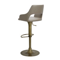 [En stock] Tabouret de bar en cuir minimaliste italien avec accoudoirs pivotants et réglables en hauteur, design moderne pour comptoir de bar