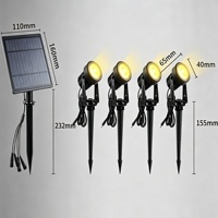 IP65 Wasserdichter Solar-Gartenspot Außenbeleuchtung für Baum, Hof und Wegdekoration 2/4 in 1 Solar-LED-Lampe