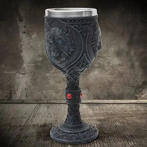 Copa de resina Medieval personalizada MAA32 3D cabeza de Lobo negro taza de resina películas SERIE DE TV mismo estilo <span class=keywords><strong>whisky</strong></span> copa de vino - Product Image 1