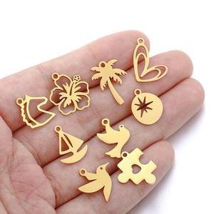Cocotier Coeur <span class=keywords><strong>Bateau</strong></span> À Voile Fleur En Acier Inoxydable Pendentifs Miroir Poli Charmes pour Bijoux Collier Fournitures En Gros - Product Image 4