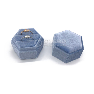 Octagonal Velvet <b>Ring</b> Box Wholesale Multi Color Options Retail Display In Boutiques for Jewelry <b>Storage</b> Gift Giving - Product Image 3