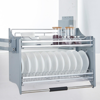 Cesta de vidro puxável para baixo, armário de cozinha moderno de alta qualidade, rack de armazenamento, elevador, elevador