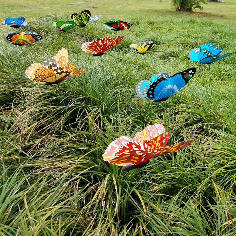 Solhui 17cm Butterflies Stick Garden Yard Planter Butterfly Stakes Decoracion Outdoor Decor Flower Pots Decoration