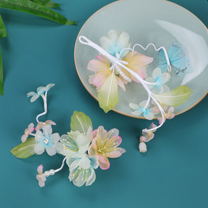 2025 Spring Collection Original Design Handmade Ancient Style <b>Sweet</b> and Ethereal Gradient Pink <b>Flower</b> Soft Hairpin Hanfu - Product Image 3