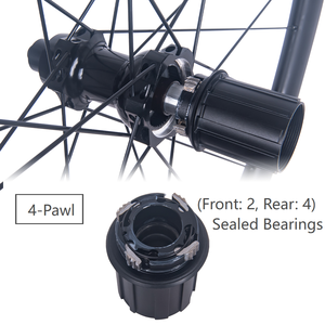 Set Roda Sepeda Jalan Raya Karbon Berkualitas Tinggi 40mm 700C Empat Pawl Hub Serat Karbon V-<span class=keywords><strong>Brake</strong></span> Tubeless/Clincher RUJIXU DTXTQ8 - Product Image 3