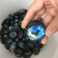 Grosir kristal alami dipoles diukir Labradorite batu palem batu permata Model terukir biru kedip untuk dekorasi