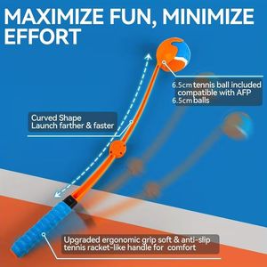 Manual <b>Dog</b> <b>Ball</b> Launcher Stick Interactive Fetch Toy Tailed Squeaky Pet <b>Thrower</b> <b>for</b> Outdoor Training Play - Product Image 4