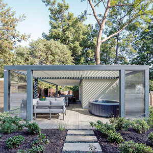 Haute qualité personnalisé moderne motorisé en aluminium bioclimatique Pergolas étanche jardin parasol <span class=keywords><strong>Louvre</strong></span> persienne pression Nature - Product Image 3
