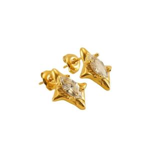Nuovo Set di Orecchini con Zirconi Ispirati ai Designer - Gioielli di Moda in Acciaio Inossidabile Placcato Oro 18K - Product Image 5