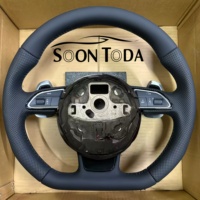 Setir Mobil Kulit Hitam Datar Tersedia untuk Audi TT RS A7 C7 2016 S3 S4 A3 A6 B9.5 8Y RS7 Q5 A5 Q7 8P C6 S5.