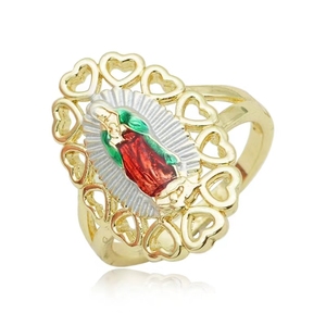 Joyería divina Nuevo estilo precio al por mayor 14K oro laminado Virgen María anillo material de latón Joyas <span class=keywords><strong>cristianas</strong></span> para mujeres - Product Image 1
