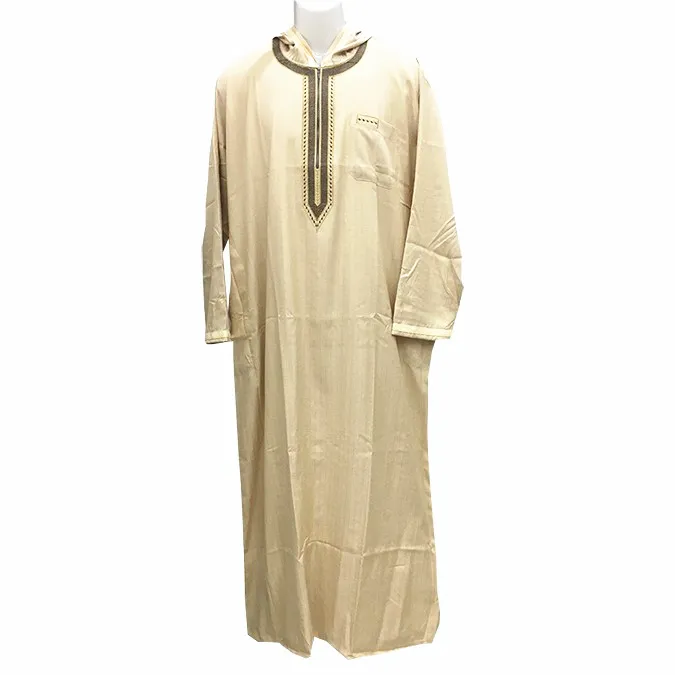 Fast Delivery Hooded Men Thobe Moroccan Kaftans For Sale Hooded Moroccan Baju Kaftan