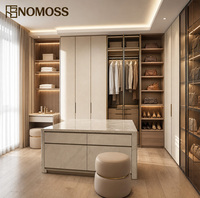 Armoire sur mesure de haute qualité pour villa, appartement, chambre à coucher avec étagère ouverte, éclairage LED et îlot de dressing