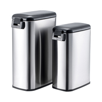 BX Conteneur de stockage d'aliments pour animaux de compagnie en acier inoxydable de grande capacité 12L et 20L avec roues et cuillère