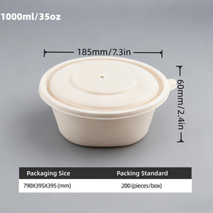 Wholesale Eco-Friendly Carton Packaged Corn <b>Starch</b> Bowls for Sugar Use Picnics Fast Food Restaurants & Food Delivery Services - Product Image 2