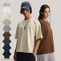 T-shirt Homme Nouvelle Collection Printemps/Été 2026 en Coton Pur Lourd 275G, Coupe Ample, Manches Courtes, Style Urbain, Respirant
