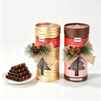 Boîte en tube de carton alimentaire découpée sur mesure avec fenêtre, pour chocolats, bonbons, biscuits, emballage de détail