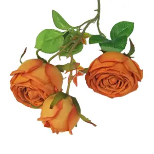 63cm 공주 장미 스프레이 갤럭시 다채로운 웨딩 홈 실크 패브릭 가짜 장식 꽃 인공 장미