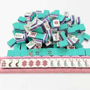 Neues Mahjong-Set im Chinesischen Stil mit 160 Acryl-Steinen im Tuschegemälde-Design - Product Image 3