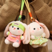 Porte-clés en peluche lapin mignon personnalisé, jouet en peluche Kawaii, animaux en peluche personnalisables, mini peluches, cadeaux de fêtes, vente en gros OEM ODM