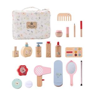 Set Trucco Giocattolo in Legno Ecologico Non Tossico con Specchio, <span class=keywords><strong>Pennelli</strong></span> e Accessori - Gioco di Ruolo <span class=keywords><strong>per</strong></span> Bambini 2-7 Anni - Product Image 1