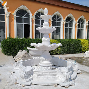 आउटडोर विला के लिए मिली सफेद संगमरमर तीन टियर गार्डन पानी के फव्वारे - Product Image 3