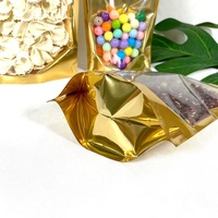 Sachets Doypack Personnalisés en Aluminium avec Fermeture Zip, en Plastique Doré Métallisé, Sachets Doypack Semi-Métallisés en Mylar avec Fenêtre Transparente