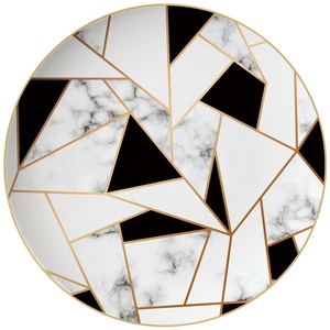 Wholesale Kitchen Utensils <b>Dinner</b> Plate Luxury White and <b>Black</b> Bone China Platter Service Plate Dinnerware <b>Set</b> - Product Image 3