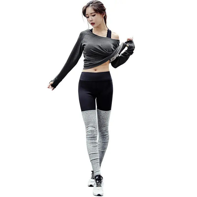 جديد الكورية النسخة فضفاض رقيقة ملابس رياضية لليوجا بلايز الترفيه اللياقة البدنية الجري ملابس لليوجا