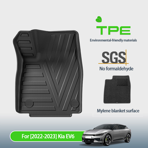 Tapis de sol, de <span class=keywords><strong>coffre</strong></span> et de dossier de siège en TPE pour <span class=keywords><strong>Kia</strong></span> <span class=keywords><strong>EV6</strong></span> 2022-2023, imperméables, toutes saisons, protections intérieures pour véhicules électriques - Product Image 2
