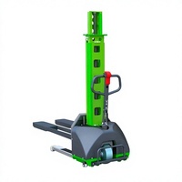 Chariot élévateur électrique portable 1 tonne, batterie lithium, levée 1600 mm, utilisation facile, équipement compact pour entrepôt