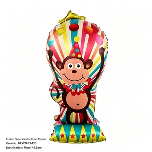 Globos de Animales de Circo de Dibujos Animados con Función de Autosellado para Decoración de <span class=keywords><strong>Fiestas</strong></span> de Primer Cumpleaños de Bebés y Niños - Product Image 2