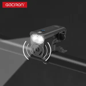 Gaciron luce per altoparlante multifunzionale 2 in 1 luce notturna per bicicletta luce per bici anteriore da 200 lumen con clacson