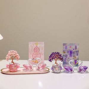 <b>Crystal</b> Swan Money <b>Tree</b> Treasure Bowl High-end Gift Home Decoration Entrance Hall Living Room Ornament New - Product Image 4