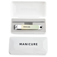 Ensemble de coupe-ongles en acier inoxydable durable et portable, outils de manucure, lime à ongles en verre 4 pièces dans un emballage en boîte, marque BYM