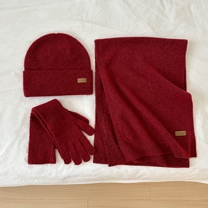 Set Tre Pezzi da <span class=keywords><strong>Donna</strong></span>: <span class=keywords><strong>Sciarpa</strong></span> Lavorata a Maglia Tinta Unita, Cappello <span class=keywords><strong>e</strong></span> <span class=keywords><strong>Guanti</strong></span>, Stile Coreano Versatile, Spesso <span class=keywords><strong>e</strong></span> Caldo per Autunno <span class=keywords><strong>e</strong></span> Inverno - Product Image 2
