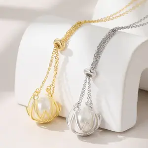 New Creative Design Trendy S925 Sterling Silver Pendant Women's Pearl Necklace Collar Chain