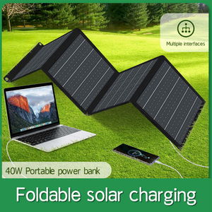 ALECTER แผงโซลาร์เซลล์แบบพับได้ 40W ประสิทธิภาพ 22% กันน้ำซิลิคอนโมโนคริสตัลไลน์เครื่องชาร์จพลังงานแสงอาทิตย์แบบพกพา USB + เอาต์พุต DC กลางแจ้ง - Product Image 2