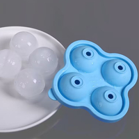 4 paquets de moules à glaçons en silicone de qualité alimentaire réutilisables pour la maison Spheroid Whisky Ice Balls Whiskey Whiskey Whiskey
