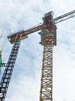 Prix d'usine pour une grue à tour à plateforme plate de 10 tonnes avec une flèche de 70 m, pour bâtiments commerciaux, avec accessoires de grue à tour.