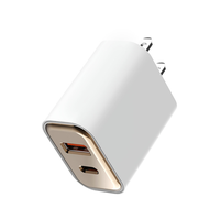 Adaptateur de charge standard américain plaqué blanc A+C, chargeur rapide PD 25W, double port USB, QC3.0, type C, chargeurs muraux rapides pour mobiles