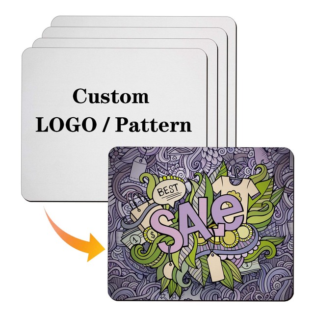 Wholesale Customised White Sublimation Rubber Mouse Pad Heat Press Printed Mousepad Anti-slip Mouse Pads for Office