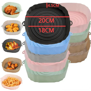 1 pièce Panier en silicone pour friteuse à air, moule en silicone, plaque de cuisson pour four, panier pour pizza et poulet frit, revêtement de plat réutilisable, accessoires - Product Image 6