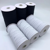 YIWU Vente en gros de sangles en polyester brodées extensibles de 3 mm/5 mm/6 mm/8 mm/10 mm/12 mm, cordon élastique plat tressé